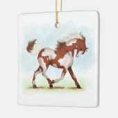 Chestnut Overo Skewbald Horse Keramikornament (Links)