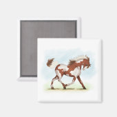 Chestnut Overo Skewbald Horse Magnet (Vorderseite/Rückseite)
