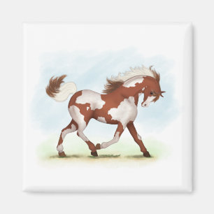 Chestnut Overo Skewbald Horse Magnet