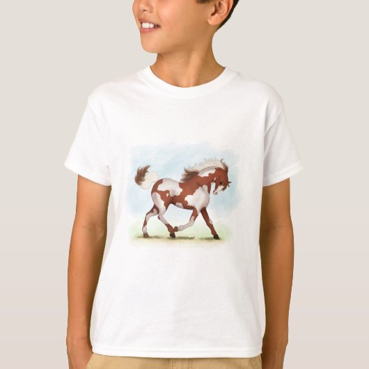 Chestnut Overo Skewbald Horse T-Shirt (Vorderseite)
