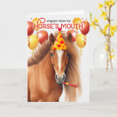 Chestnut Red Mane Horse Funny Birthday Karte (Gelbe Blume)