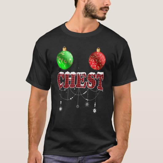 Chestnuts Christmas  Matching Couples Chest T-Shirt (Vorderseite)