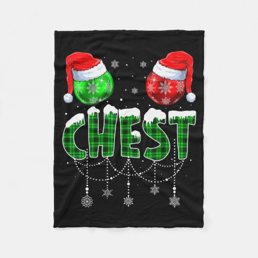 Chestnuts Matching Family Funny Chest Nuts Christm Fleecedecke (Vorderseite)