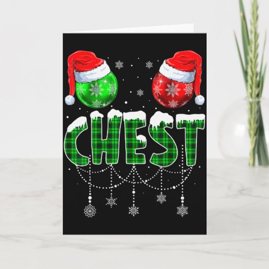 Chestnuts Matching Family Funny Chest Nuts Christm Karte (Vorderseite)