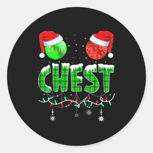 Chestnuts Matching Family Funny Chest Nuts Christm Runder Aufkleber (Vorderseite)