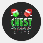 Chestnuts Matching Family Funny Chest Nuts Christm Runder Aufkleber (Vorderseite)