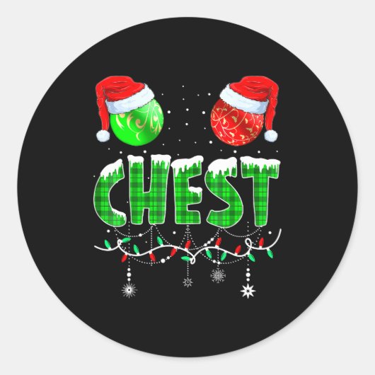 Chestnuts Matching Family Funny Chest Nuts Christm Runder Aufkleber (Vorderseite)