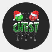 Chestnuts Matching Family Funny Chest Nuts Christm Runder Aufkleber (Vorderseite)