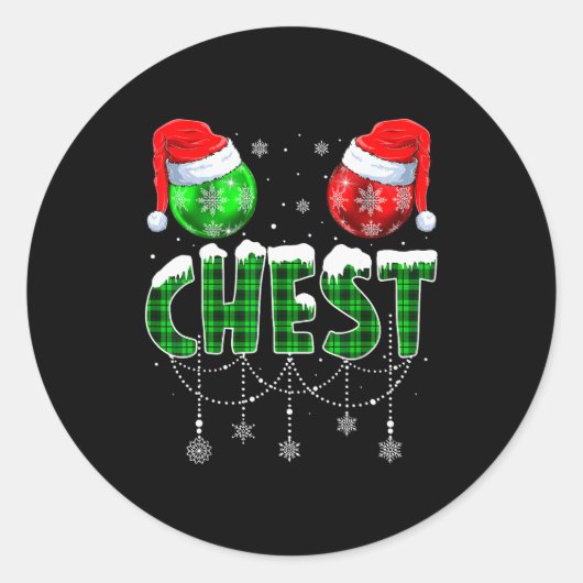 Chestnuts Matching Family Funny Chest Nuts Christm Runder Aufkleber (Vorderseite)