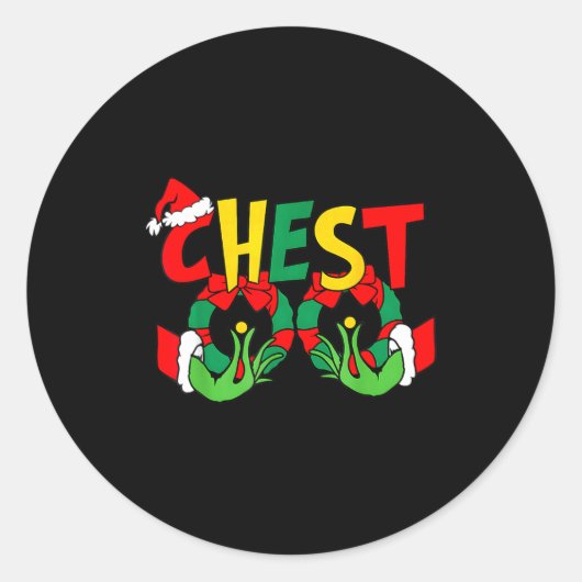 Chestnuts Matching Family Funny Chest Nuts Christm Runder Aufkleber (Vorderseite)