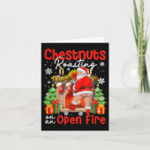 Chestnuts Roasting On An Open Fire Funny Santa Karte (Vorderseite)
