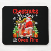 Chestnuts Roasting On An Open Fire Funny Santa  Mousepad (Vorne)