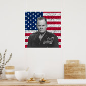 Chesty Puller und die amerikanische Flagge Poster (Küche)