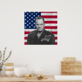 Chesty Puller und die amerikanische Flagge Poster (Küche)