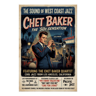 Chet Baker 1950 Poster