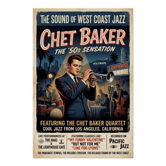 Chet Baker 1950 Poster (Vorderseite)