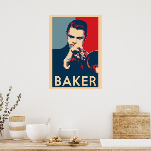 Chet Baker hofft Größe der Jazz-Geschichte Poster (Küche)