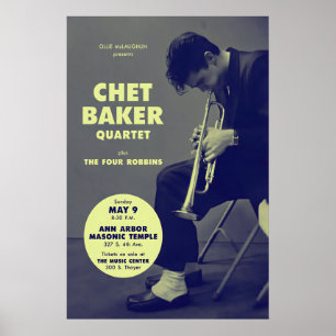 Chet Baker Jazzplakat - Jazz in Ann Arbor - 1954 Poster