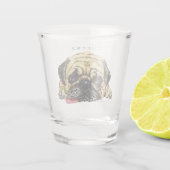 Chet Shot Glass mit Funny Mops Hund - Benutzerdefi Schnapsglas (Rückseite)