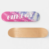 Cheugy Pink Blue Gefärbte Krawatte Skateboard (Horizontal)