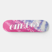 Cheugy Pink Blue Gefärbte Krawatte Skateboard (Horizontal)