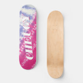 Cheugy Pink Blue Gefärbte Krawatte Skateboard (Vorderseite)