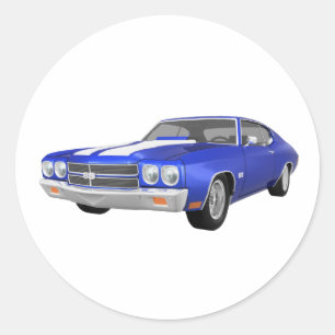 Chevelle 1970 SS: Blaues Ende: Runder Aufkleber