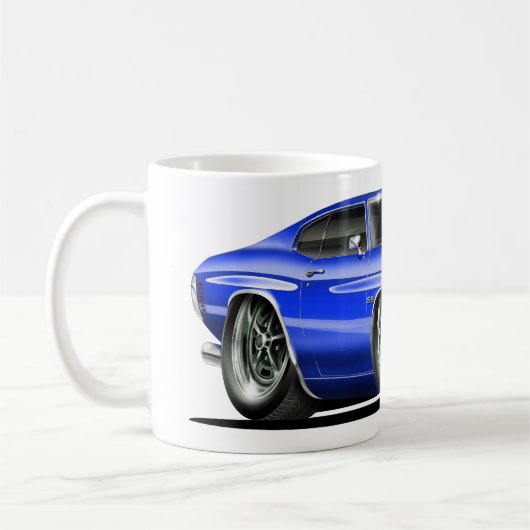 Chevelle Blau-Weißes Auto 1970 Kaffeetasse (Links)