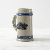 Chevelle dunkelblaues Auto 1966 Bierglas (Vorderseite Links)