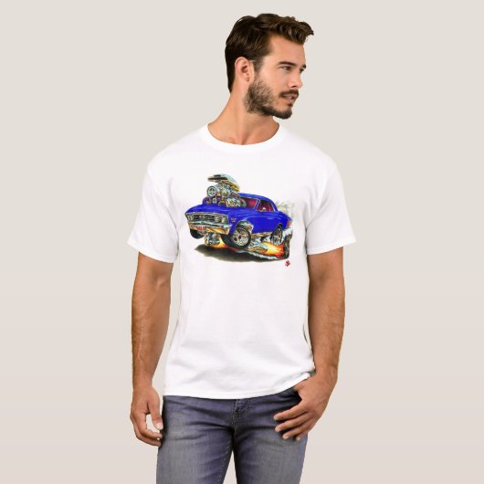 Chevelle dunkelblaues Auto 1967 T-Shirt (Vorne ganz)