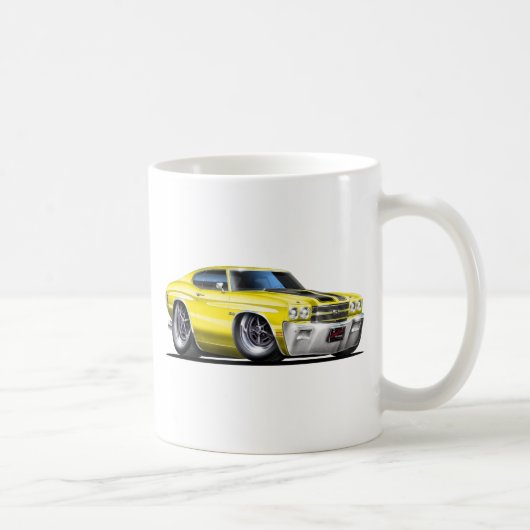 Chevelle Gelb-Schwarzes Auto 1970 Kaffeetasse (Rechts)