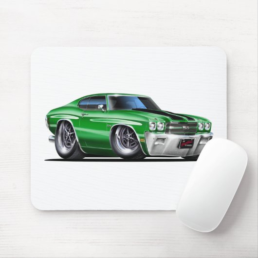 Chevelle Grün-Schwarzes Auto 1970 Mousepad (Mit Mouse)