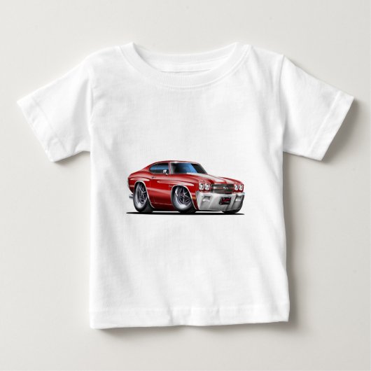 Chevelle Kastanienbraun-Weißes Auto 1970 Baby T-shirt (Vorderseite)