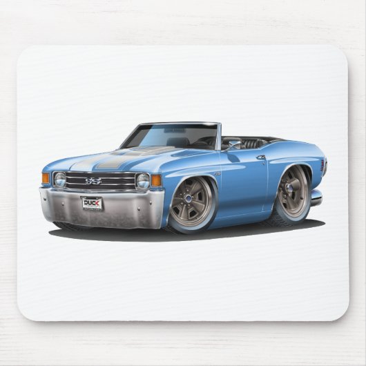 Chevelle lt 1971-72 Blau-Weiß Convertible Mousepad (Vorne)