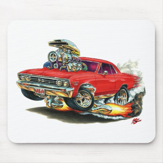 Chevelle Rot-Auto 1967 Mousepad (Vorne)