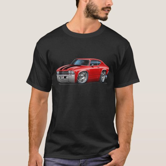 Chevelle Rot-Schwarzes Auto 1969 T-Shirt (Vorderseite)