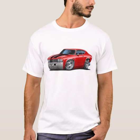 Chevelle Rot-Schwarzes Auto 1969 T-Shirt (Vorderseite)
