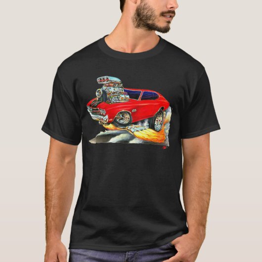 Chevelle Rot-Schwarzes Auto 1970 T-Shirt (Vorderseite)