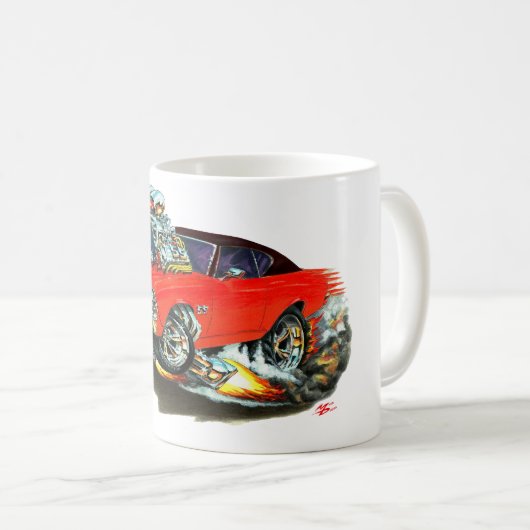 Chevelle Rot-Schwarzes Spitzenauto 1968-69 Kaffeetasse (VorderseiteRechts)