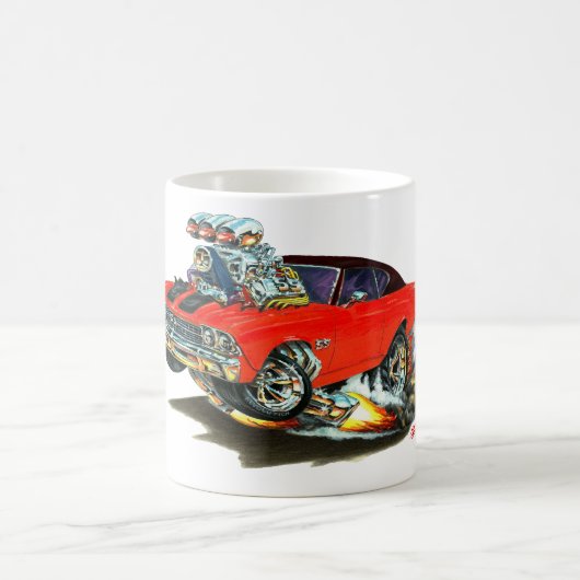 Chevelle Rot-Schwarzes Spitzenauto 1968-69 Kaffeetasse (Mittel)
