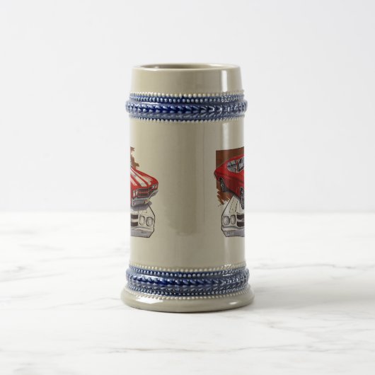 Chevelle Rot-Weißes Auto 1970 Bierglas (Mittel)