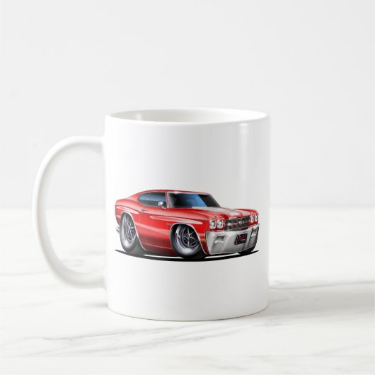 Chevelle Rot-Weißes Auto 1970 Kaffeetasse (Links)