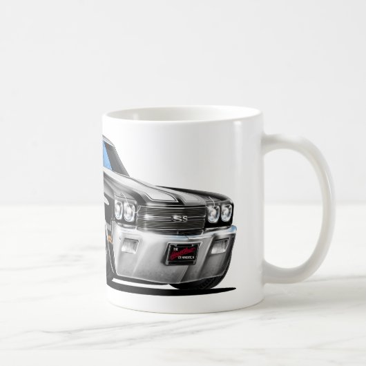 Chevelle Schwarz-weißes Auto 1970 Kaffeetasse (Rechts)