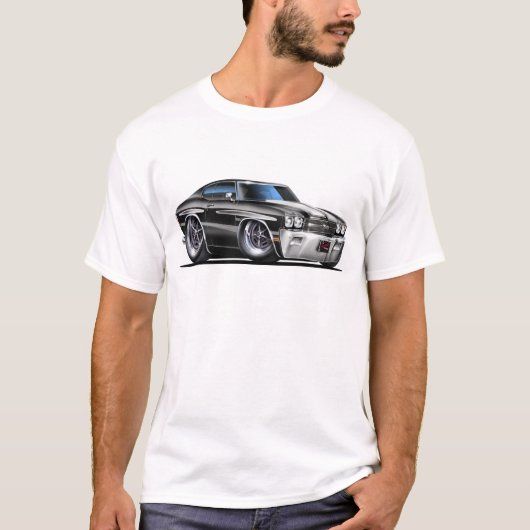 Chevelle Schwarz-weißes Auto 1970 T-Shirt (Vorderseite)