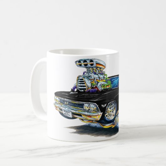 Chevelle schwarzes Auto 1966 Kaffeetasse (Vorderseite Links)