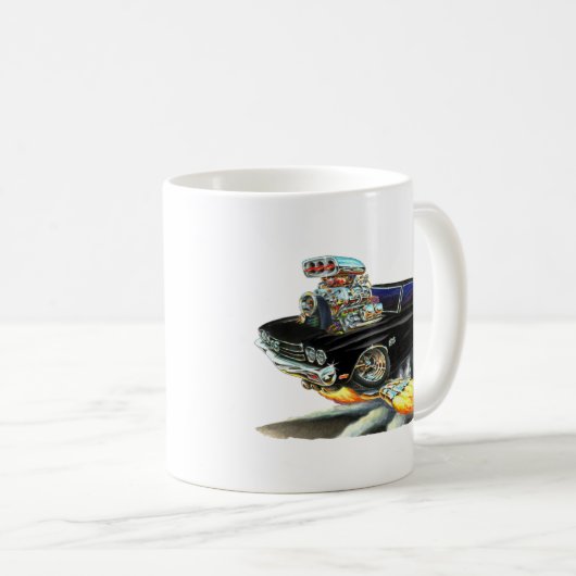 Chevelle schwarzes Auto 1970 Kaffeetasse (VorderseiteRechts)