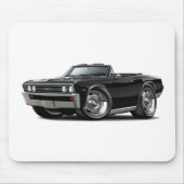 Chevelle schwarzes Kabriolett 1967 Mousepad (Vorne)