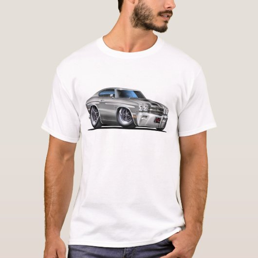 Chevelle Silber-Schwarzes Auto 1970 T-Shirt (Vorderseite)