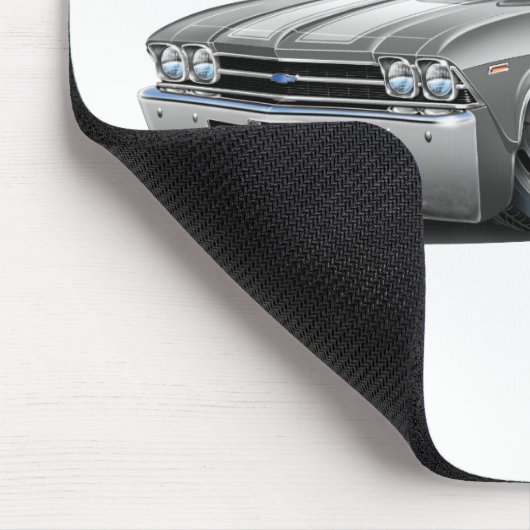Chevelle Silber-Weißes Auto 1969 Mousepad (Ecke)