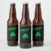 Chever, Clover, Kleeblatt, Irish Green, St Patrick Bierflaschenetikett (Flaschen)